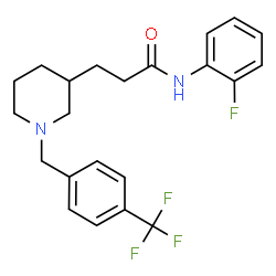ChemSpider 2D Image | N-(2-Fluorophenyl)-3-{1-[4-(trifluoromethyl)benzyl]-3-piperidinyl}propanamide | C22H24F4N2O
