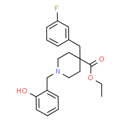 ChemSpider 2D Image | Ethyl 4-(3-fluorobenzyl)-1-(2-hydroxybenzyl)-4-piperidinecarboxylate | C22H26FNO3