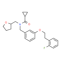 ChemSpider 2D Image | N-{3-[2-(2-Fluorophenyl)ethoxy]benzyl}-N-(tetrahydro-2-furanylmethyl)cyclopropanecarboxamide | C24H28FNO3