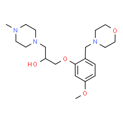 ChemSpider 2D Image | 1-[5-Methoxy-2-(4-morpholinylmethyl)phenoxy]-3-(4-methyl-1-piperazinyl)-2-propanol | C20H33N3O4