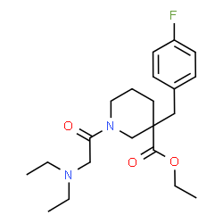 ChemSpider 2D Image | Ethyl 1-(N,N-diethylglycyl)-3-(4-fluorobenzyl)-3-piperidinecarboxylate | C21H31FN2O3