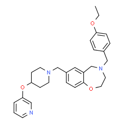ChemSpider 2D Image | 4-(4-Ethoxybenzyl)-7-{[4-(3-pyridinyloxy)-1-piperidinyl]methyl}-2,3,4,5-tetrahydro-1,4-benzoxazepine | C29H35N3O3
