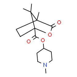 ChemSpider 2D Image | 1-Methyl-4-piperidinyl 4,7,7-trimethyl-3-oxo-2-oxabicyclo[2.2.1]heptane-1-carboxylate | C16H25NO4