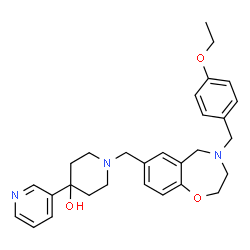 ChemSpider 2D Image | 1-{[4-(4-Ethoxybenzyl)-2,3,4,5-tetrahydro-1,4-benzoxazepin-7-yl]methyl}-4-(3-pyridinyl)-4-piperidinol | C29H35N3O3