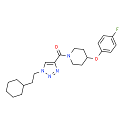 ChemSpider 2D Image | [1-(2-Cyclohexylethyl)-1H-1,2,3-triazol-4-yl][4-(4-fluorophenoxy)-1-piperidinyl]methanone | C22H29FN4O2