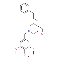 ChemSpider 2D Image | [4-(3-Phenylpropyl)-1-(3,4,5-trimethoxybenzyl)-4-piperidinyl]methanol | C25H35NO4