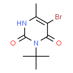 ChemSpider 2D Image | 5-Bromo-3-tert-butyl-6-methylpyrimidine-2,4(1H,3H)-dione | C9H13BrN2O2