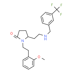 ChemSpider 2D Image | 1-[2-(2-Methoxyphenyl)ethyl]-5-(2-{[3-(trifluoromethyl)benzyl]amino}ethyl)-2-pyrrolidinone | C23H27F3N2O2