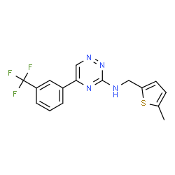 ChemSpider 2D Image | N-[(5-Methyl-2-thienyl)methyl]-5-[3-(trifluoromethyl)phenyl]-1,2,4-triazin-3-amine | C16H13F3N4S