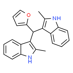 ChemSpider 2D Image | 3,3'-(2-Furylmethylene)bis(2-methyl-1H-indole) | C23H20N2O