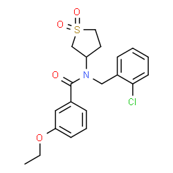 ChemSpider 2D Image | N-(2-Chlorobenzyl)-N-(1,1-dioxidotetrahydro-3-thiophenyl)-3-ethoxybenzamide | C20H22ClNO4S
