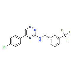 ChemSpider 2D Image | 5-(4-Chlorophenyl)-N-[3-(trifluoromethyl)benzyl]-1,2,4-triazin-3-amine | C17H12ClF3N4