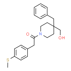 ChemSpider 2D Image | 1-[4-Benzyl-4-(hydroxymethyl)-1-piperidinyl]-2-[4-(methylsulfanyl)phenyl]ethanone | C22H27NO2S