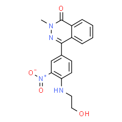 ChemSpider 2D Image | 4-{4-[(2-Hydroxyethyl)amino]-3-nitrophenyl}-2-methyl-1(2H)-phthalazinone | C17H16N4O4