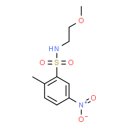 ChemSpider 2D Image | N-(2-Methoxyethyl)-2-methyl-5-nitrobenzenesulfonamide | C10H14N2O5S