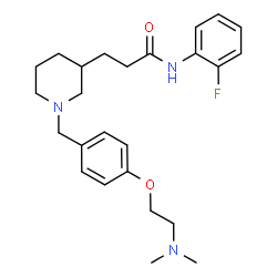 ChemSpider 2D Image | 3-(1-{4-[2-(Dimethylamino)ethoxy]benzyl}-3-piperidinyl)-N-(2-fluorophenyl)propanamide | C25H34FN3O2