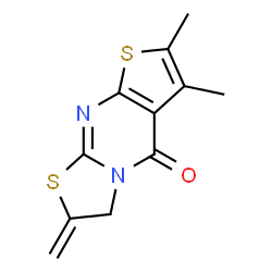 ChemSpider 2D Image | 6,7-Dimethyl-2-methylene-2,3-dihydro-5H-[1,3]thiazolo[3,2-a]thieno[2,3-d]pyrimidin-5-one | C11H10N2OS2