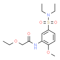 ChemSpider 2D Image | N-[5-(Diethylsulfamoyl)-2-methoxyphenyl]-2-ethoxyacetamide | C15H24N2O5S