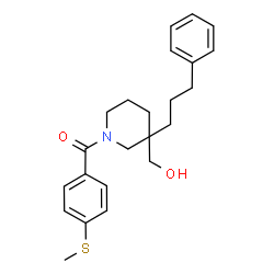 ChemSpider 2D Image | [3-(Hydroxymethyl)-3-(3-phenylpropyl)-1-piperidinyl][4-(methylsulfanyl)phenyl]methanone | C23H29NO2S