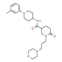 ChemSpider 2D Image | N-[1-(3-Methylphenyl)-4-piperidinyl]-1-[3-(4-morpholinyl)propyl]-6-oxo-3-piperidinecarboxamide | C25H38N4O3