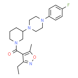 ChemSpider 2D Image | (3-Ethyl-5-methyl-1,2-oxazol-4-yl){3-[4-(4-fluorophenyl)-1-piperazinyl]-1-piperidinyl}methanone | C22H29FN4O2