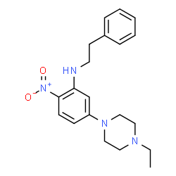 ChemSpider 2D Image | 5-(4-Ethyl-1-piperazinyl)-2-nitro-N-(2-phenylethyl)aniline | C20H26N4O2