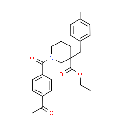 ChemSpider 2D Image | Ethyl 1-(4-acetylbenzoyl)-3-(4-fluorobenzyl)-3-piperidinecarboxylate | C24H26FNO4