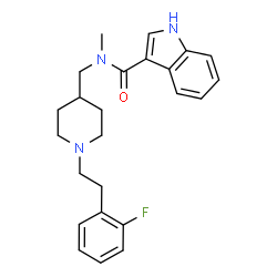 ChemSpider 2D Image | N-({1-[2-(2-Fluorophenyl)ethyl]-4-piperidinyl}methyl)-N-methyl-1H-indole-3-carboxamide | C24H28FN3O