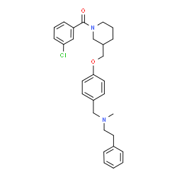 ChemSpider 2D Image | (3-Chlorophenyl){3-[(4-{[methyl(2-phenylethyl)amino]methyl}phenoxy)methyl]-1-piperidinyl}methanone | C29H33ClN2O2