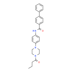 ChemSpider 2D Image | N-[4-(4-Butyryl-1-piperazinyl)phenyl]-4-biphenylcarboxamide | C27H29N3O2