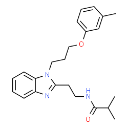 ChemSpider 2D Image | 2-Methyl-N-(2-{1-[3-(3-methylphenoxy)propyl]-1H-benzimidazol-2-yl}ethyl)propanamide | C23H29N3O2