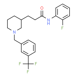 ChemSpider 2D Image | N-(2-Fluorophenyl)-3-{1-[3-(trifluoromethyl)benzyl]-3-piperidinyl}propanamide | C22H24F4N2O