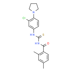 ChemSpider 2D Image | N-{[3-Chloro-4-(1-pyrrolidinyl)phenyl]carbamothioyl}-2,4-dimethylbenzamide | C20H22ClN3OS
