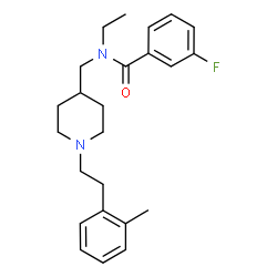 ChemSpider 2D Image | N-Ethyl-3-fluoro-N-({1-[2-(2-methylphenyl)ethyl]-4-piperidinyl}methyl)benzamide | C24H31FN2O