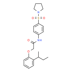 ChemSpider 2D Image | 2-(2-sec-Butylphenoxy)-N-[4-(1-pyrrolidinylsulfonyl)phenyl]acetamide | C22H28N2O4S