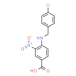 ChemSpider 2D Image | 4-[(4-Chlorobenzyl)amino]-3-nitrobenzoic acid | C14H11ClN2O4