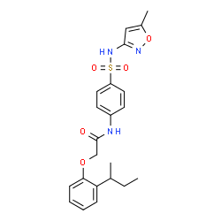 ChemSpider 2D Image | 2-(2-sec-Butylphenoxy)-N-{4-[(5-methyl-1,2-oxazol-3-yl)sulfamoyl]phenyl}acetamide | C22H25N3O5S