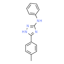 ChemSpider 2D Image | 5-(4-Methylphenyl)-N-phenyl-1H-1,2,4-triazol-3-amine | C15H14N4