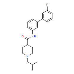 ChemSpider 2D Image | N-(3'-Fluoro-3-biphenylyl)-1-isobutyl-4-piperidinecarboxamide | C22H27FN2O