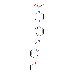 ChemSpider 2D Image | 1-(4-{4-[(4-Ethoxybenzyl)amino]phenyl}-1-piperazinyl)ethanone | C21H27N3O2