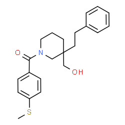 ChemSpider 2D Image | [3-(Hydroxymethyl)-3-(2-phenylethyl)-1-piperidinyl][4-(methylsulfanyl)phenyl]methanone | C22H27NO2S