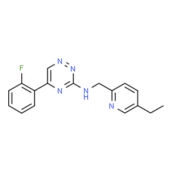 ChemSpider 2D Image | N-[(5-Ethyl-2-pyridinyl)methyl]-5-(2-fluorophenyl)-1,2,4-triazin-3-amine | C17H16FN5