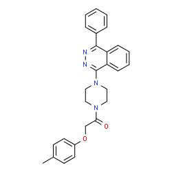 ChemSpider 2D Image | 2-(4-Methylphenoxy)-1-[4-(4-phenyl-1-phthalazinyl)-1-piperazinyl]ethanone | C27H26N4O2
