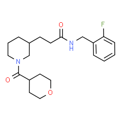 ChemSpider 2D Image | N-(2-Fluorobenzyl)-3-[1-(tetrahydro-2H-pyran-4-ylcarbonyl)-3-piperidinyl]propanamide | C21H29FN2O3