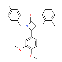 ChemSpider 2D Image | 4-(3,4-Dimethoxyphenyl)-1-(4-fluorobenzyl)-3-(2-methylphenoxy)-2-azetidinone | C25H24FNO4