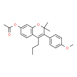 ChemSpider 2D Image | 3-(4-Methoxyphenyl)-2,2-dimethyl-4-propyl-2H-chromen-7-yl acetate | C23H26O4