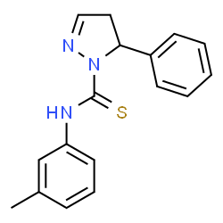 ChemSpider 2D Image | N-(3-Methylphenyl)-5-phenyl-4,5-dihydro-1H-pyrazole-1-carbothioamide | C17H17N3S