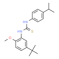 ChemSpider 2D Image | 1-(5-tert-Butyl-2-methoxyphenyl)-3-(4-isopropylphenyl)thiourea | C21H28N2OS