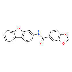 ChemSpider 2D Image | N-(Dibenzo[b,d]furan-3-yl)-1,3-benzodioxole-5-carboxamide | C20H13NO4