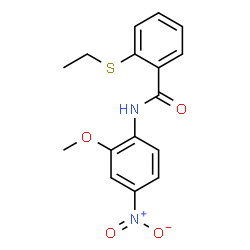 ChemSpider 2D Image | 2-(Ethylsulfanyl)-N-(2-methoxy-4-nitrophenyl)benzamide | C16H16N2O4S